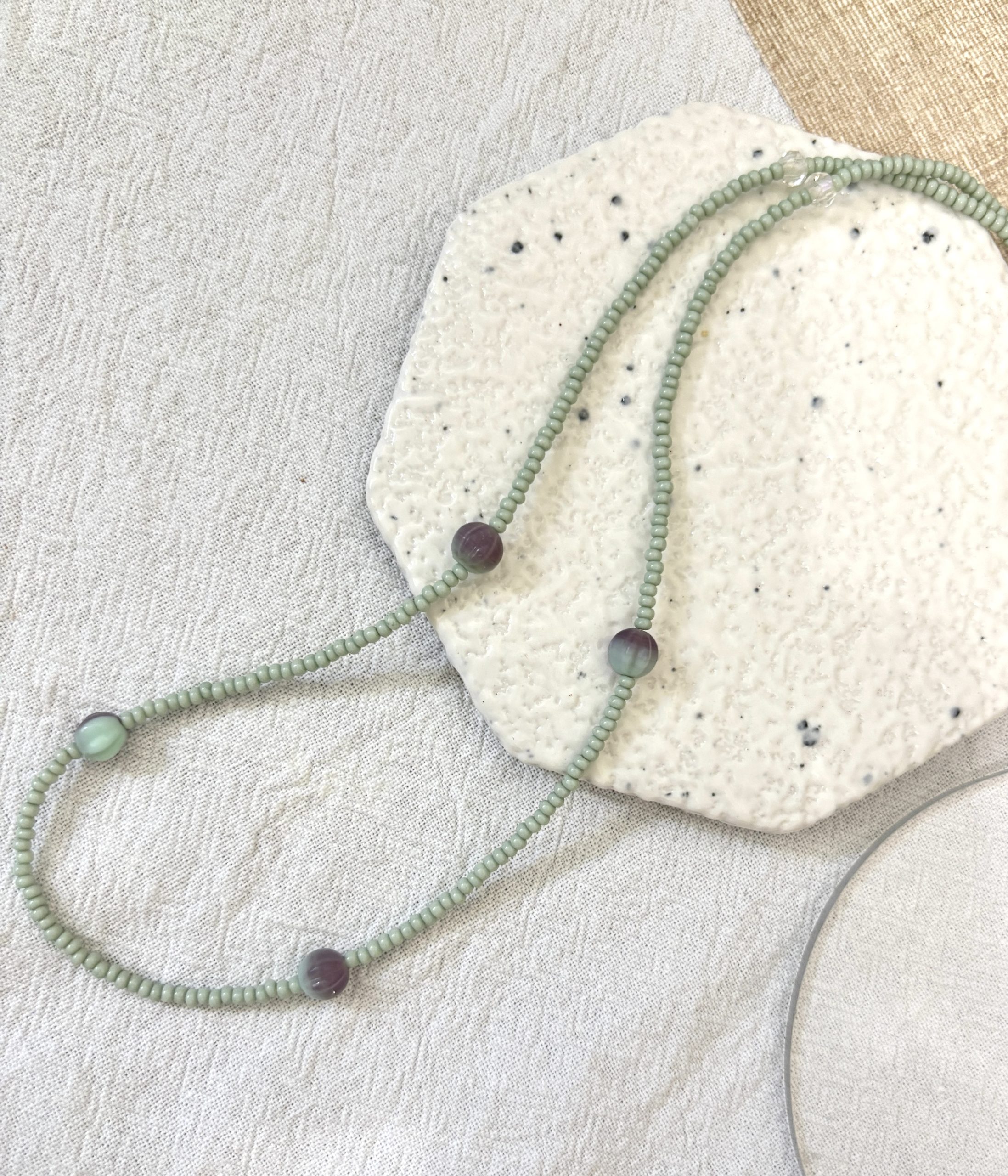 One-of-a-Kind Handwoven Beaded Necklace - Image 2